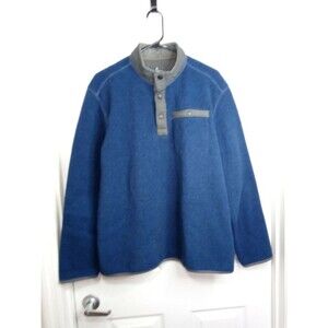 G.H. Bass & Co. Men's Blue Arctic Fleece Mock-Collar Sweater Size Large EUC